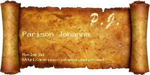 Parison Johanna névjegykártya